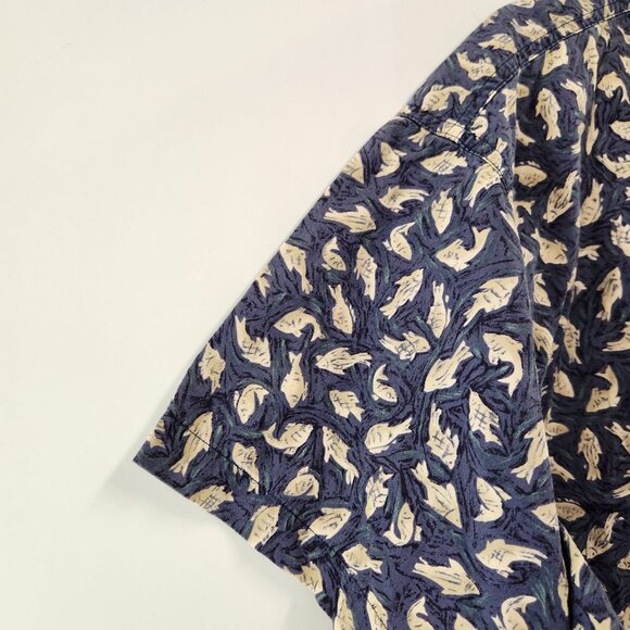 Chaps Ralph Lauren Hawaiian Fish All Over Print Vtg Button Down Mens Size Large - Picture 3 of 11